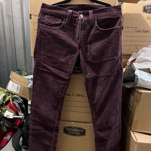 Levi’s 511 Wine Colored Eggplant Corduroy Jeans Size 32 x 30